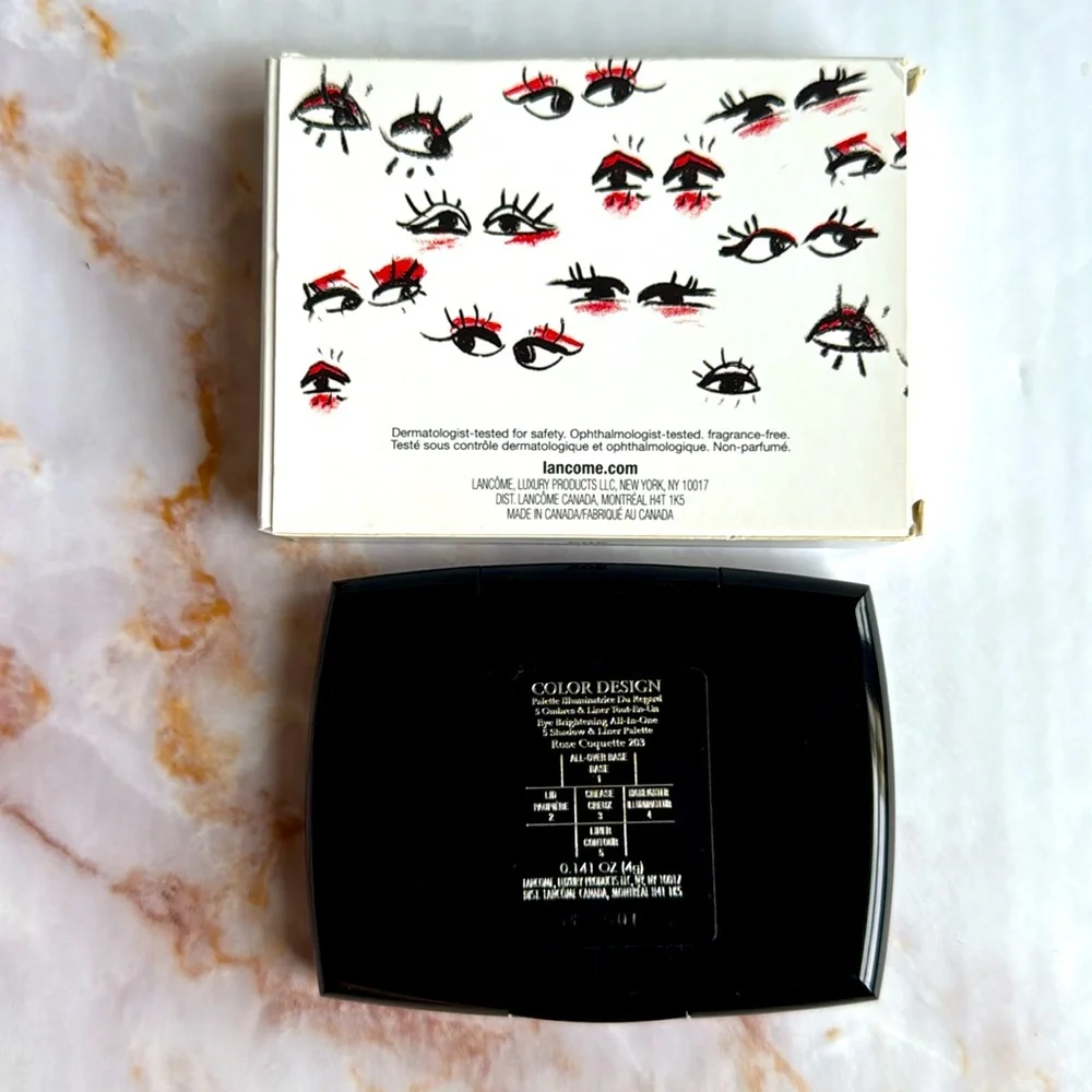Lancome 203 Rose Coquette Eyeshadow Color Design Doll Palette Shadow and Liner
